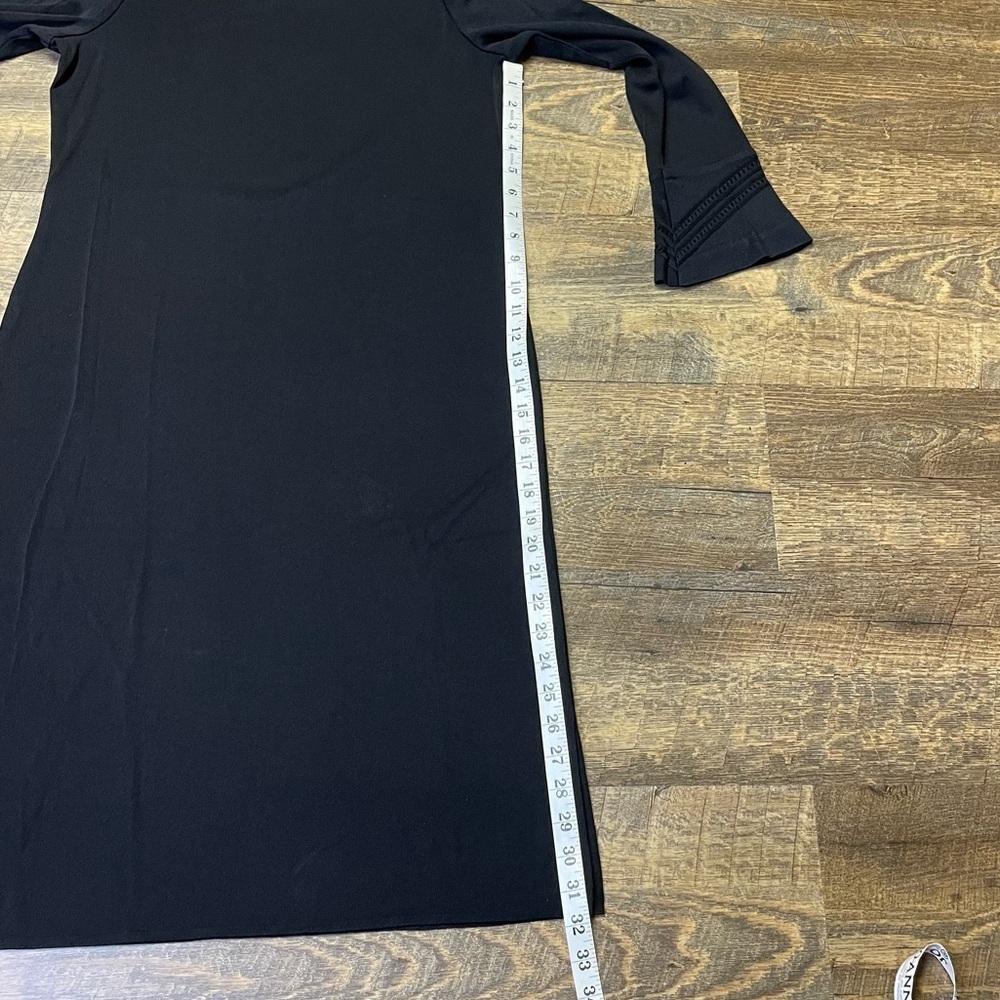Exclusively Misook Classic Acrylic Knit Bell Sleeve Maxi Dress XS Black Witchy - Picture 6 of 13
